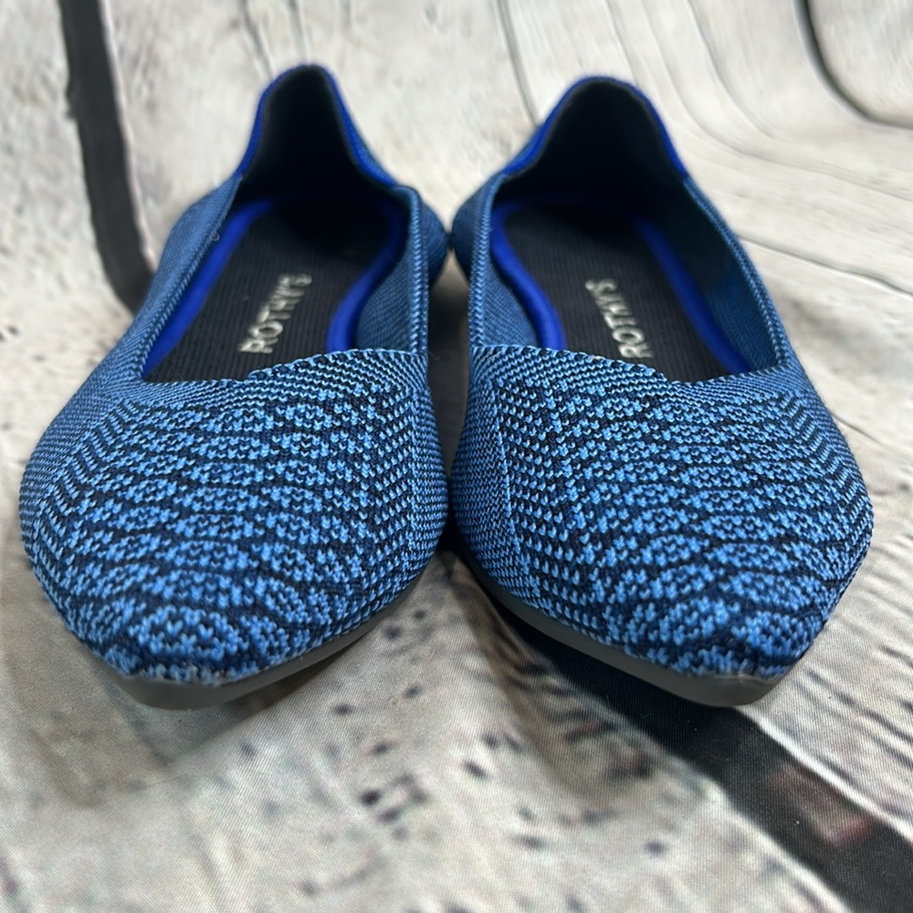 Rothy's RARE Lapis Blue Navy Python The Point Flats Size 7.5 Excellent Condition - Picture 10 of 11
